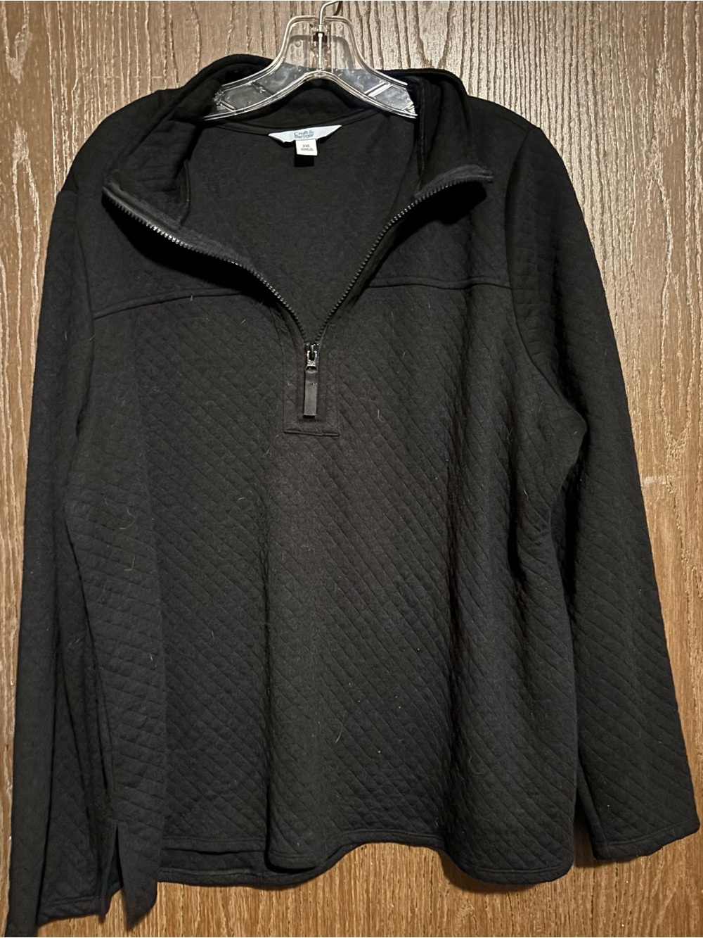 croft & barrow Black Quilted Half-Zip Pullover